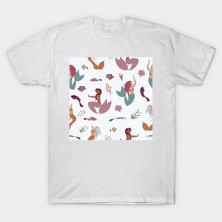 Mermaids on Pale Blue Condensed T-Shirt